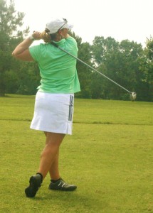 Leighann Albaugh hitting a golf shot 